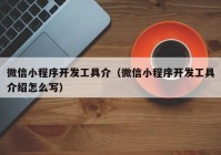 微信小程序开发工具介（微信小程序开发工具介绍怎么写）