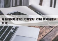 专业的网站建设公司哪家好（知名的网站建设公司）