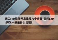 浙江app软件开发流程八个步骤（浙江app开发一般是什么流程）